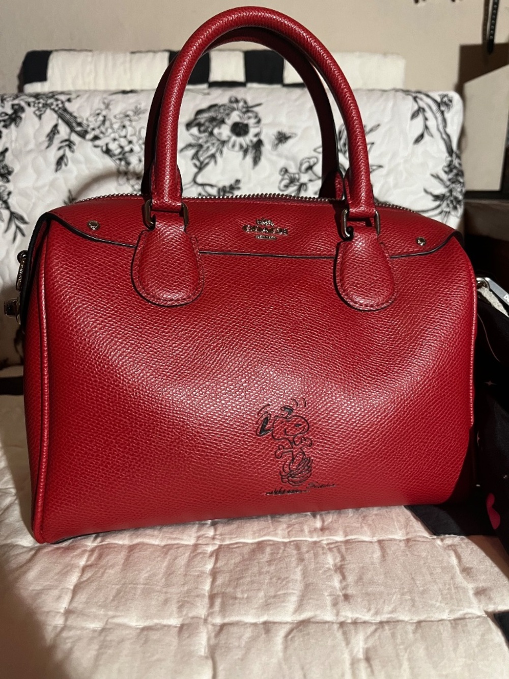 Coach x Peanuts snoopy Limited Edition red Leather Satchel - Picture 7 of 11
